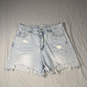SHEIN Baggy High Waist Women's Sz Large Jeans Denim Shorts